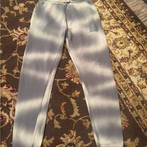 Women Tie-Dye Joggers - Gray and White